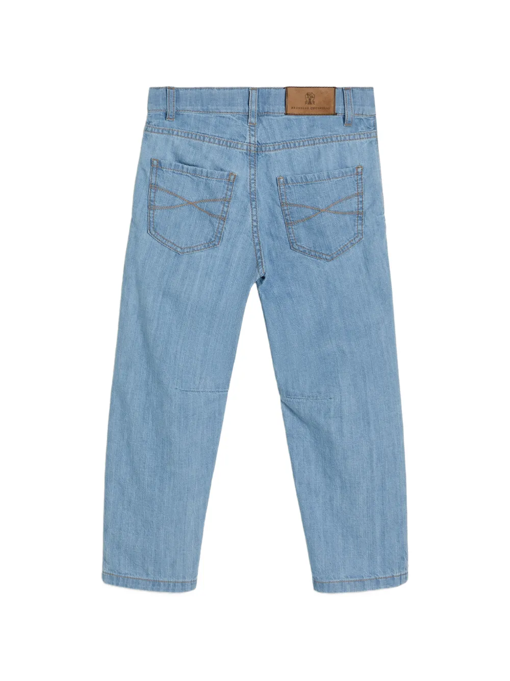  Brunello Cucinelli Kids Lightweight Denim Five-pocket Trousers - Blue 