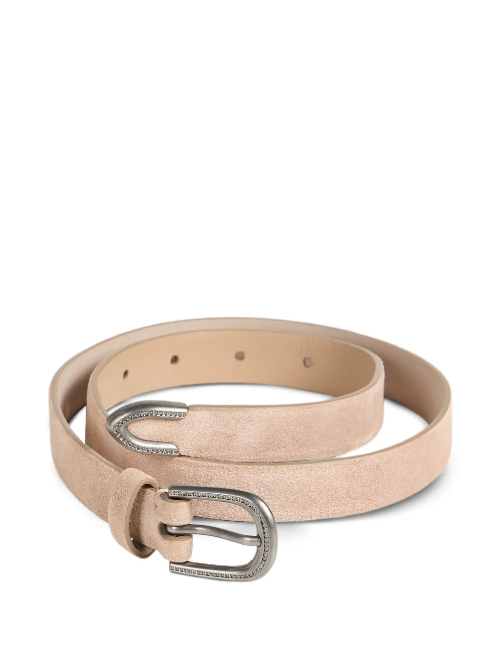  Brunello Cucinelli Kids Suede Buckle Belt - Neutrals 