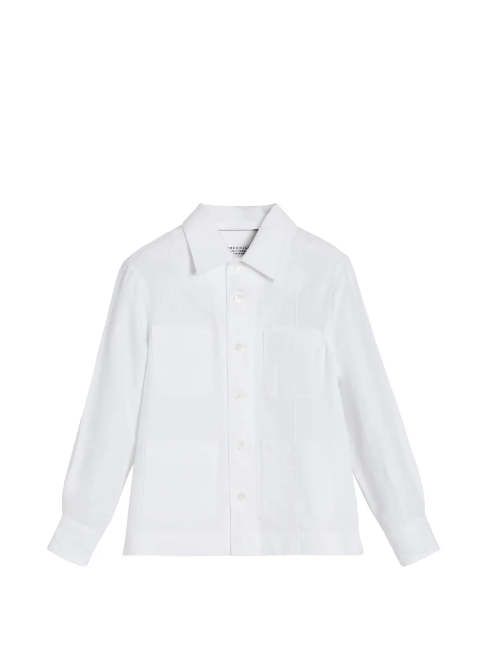 Brunello Cucinelli Kids Camicia Guayabera - Bianco