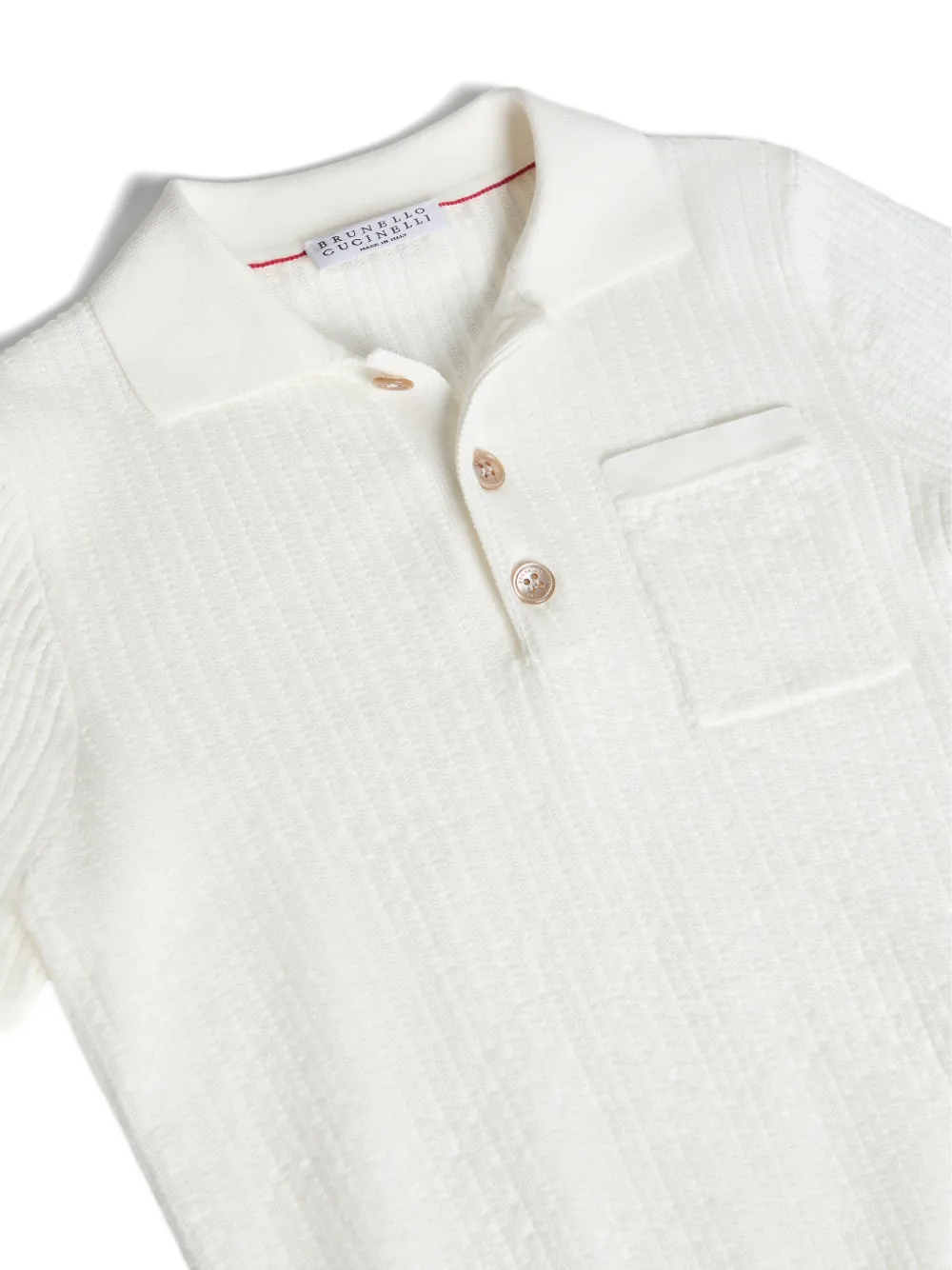 Textured Rib Knit Polo Shirt