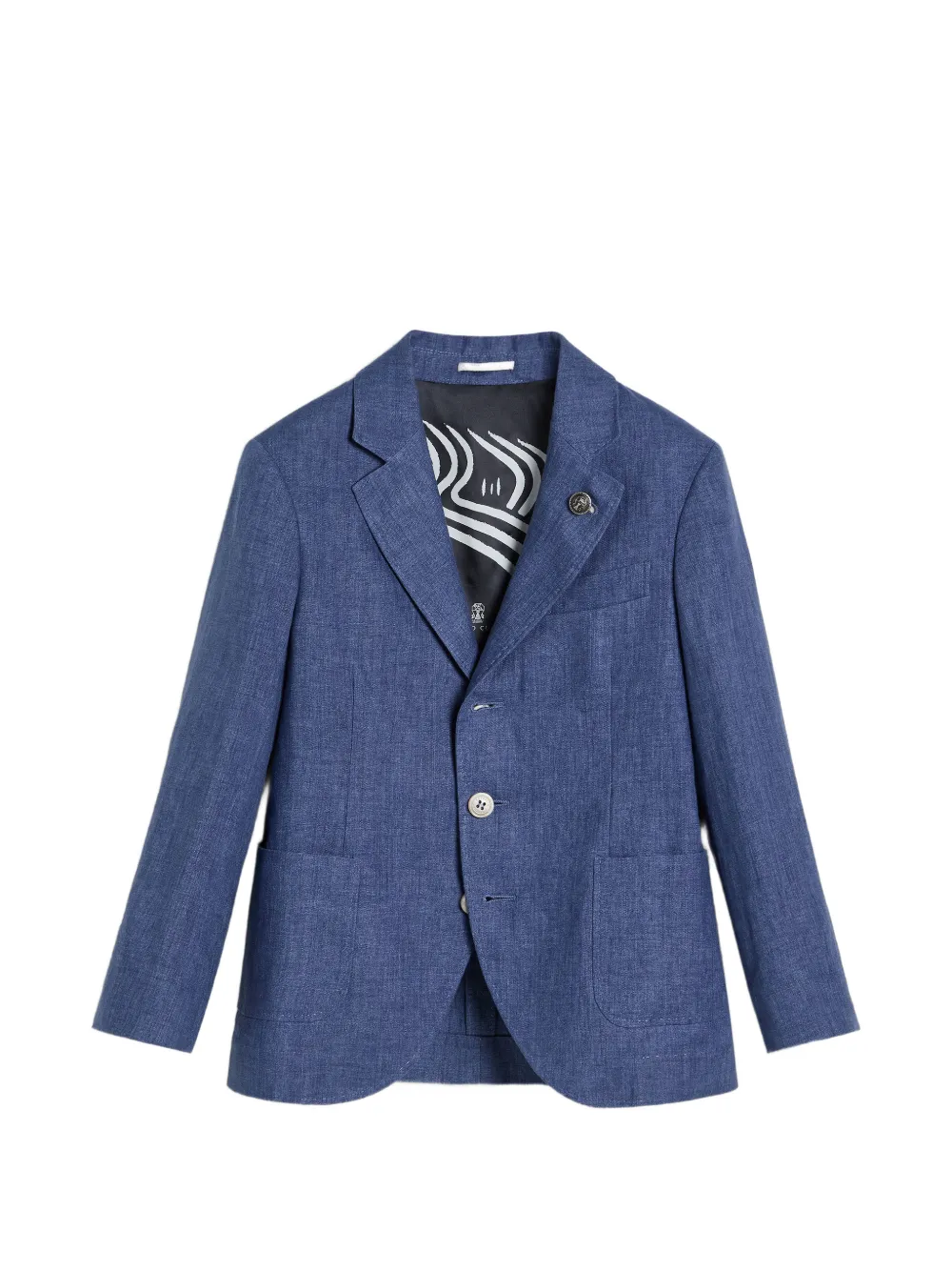 Brunello Cucinelli Kids Blazer in lino - Blu