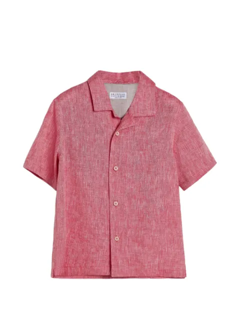 Brunello Cucinelli Kids camisa manga corta con cuello