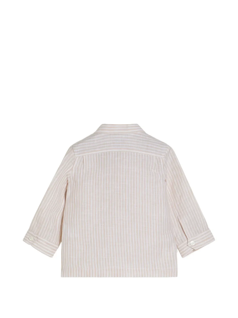 Brunello Cucinelli Kids Linnen Baby Bernie gestreept lichtgewicht shirt Beige