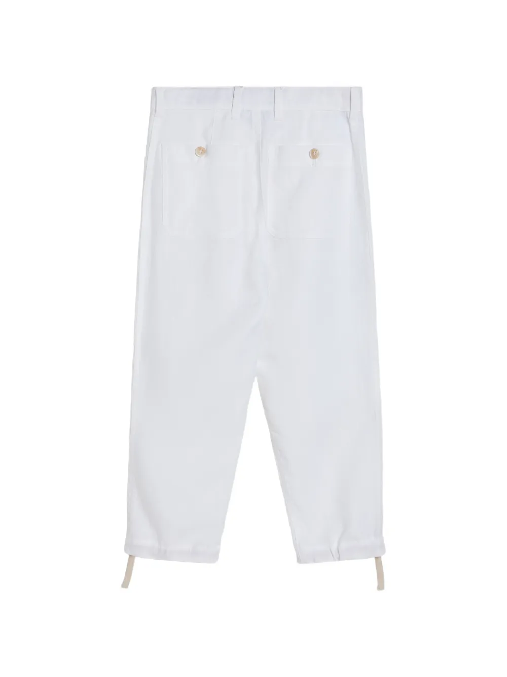 Brunello Cucinelli Kids Cargo broek van hennep linnen en katoen Wit