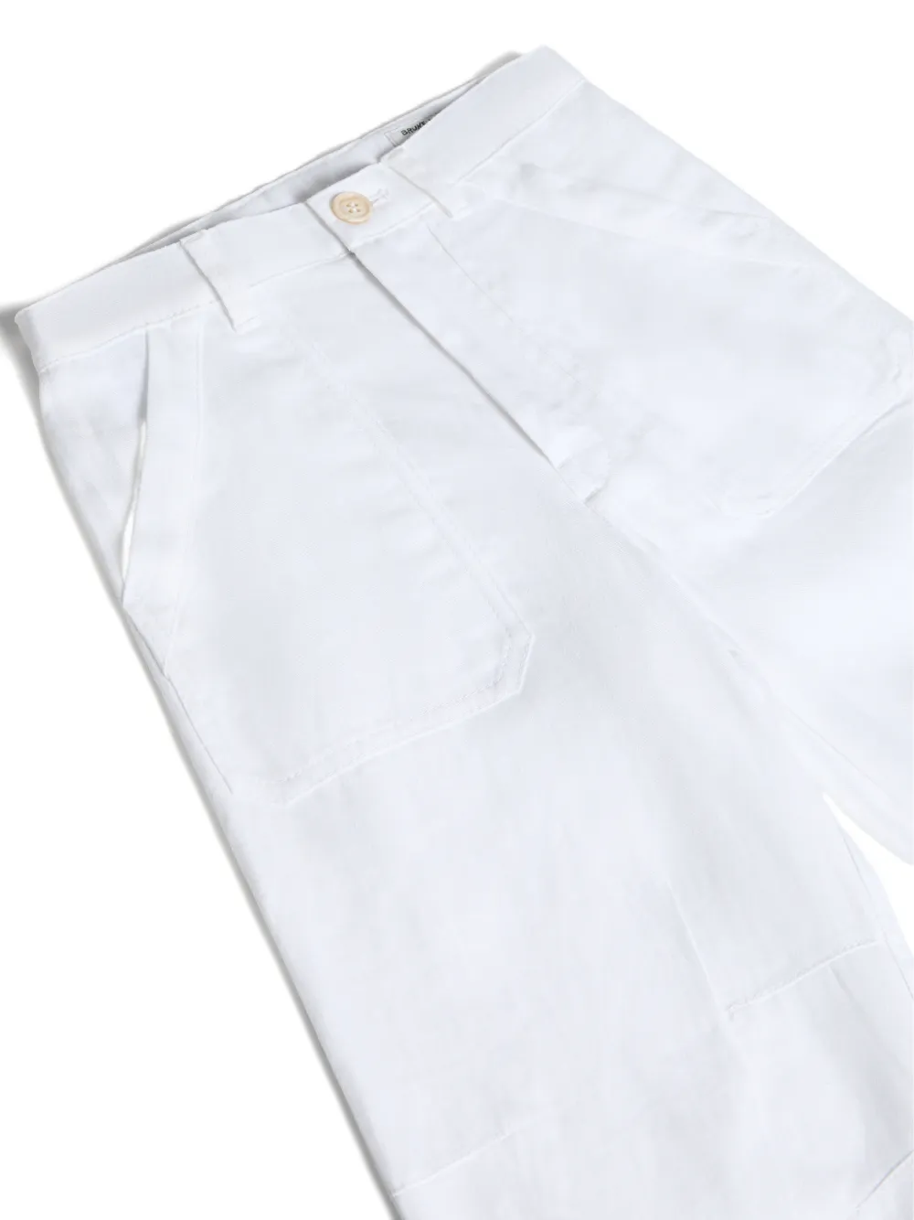 Brunello Cucinelli Kids Cargo broek van hennep linnen en katoen Wit