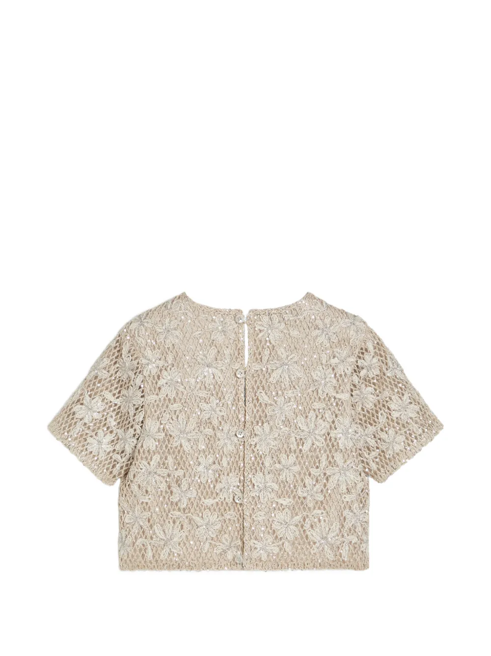 Brunello Cucinelli Kids Shirt met geborduurde madeliefjes Beige