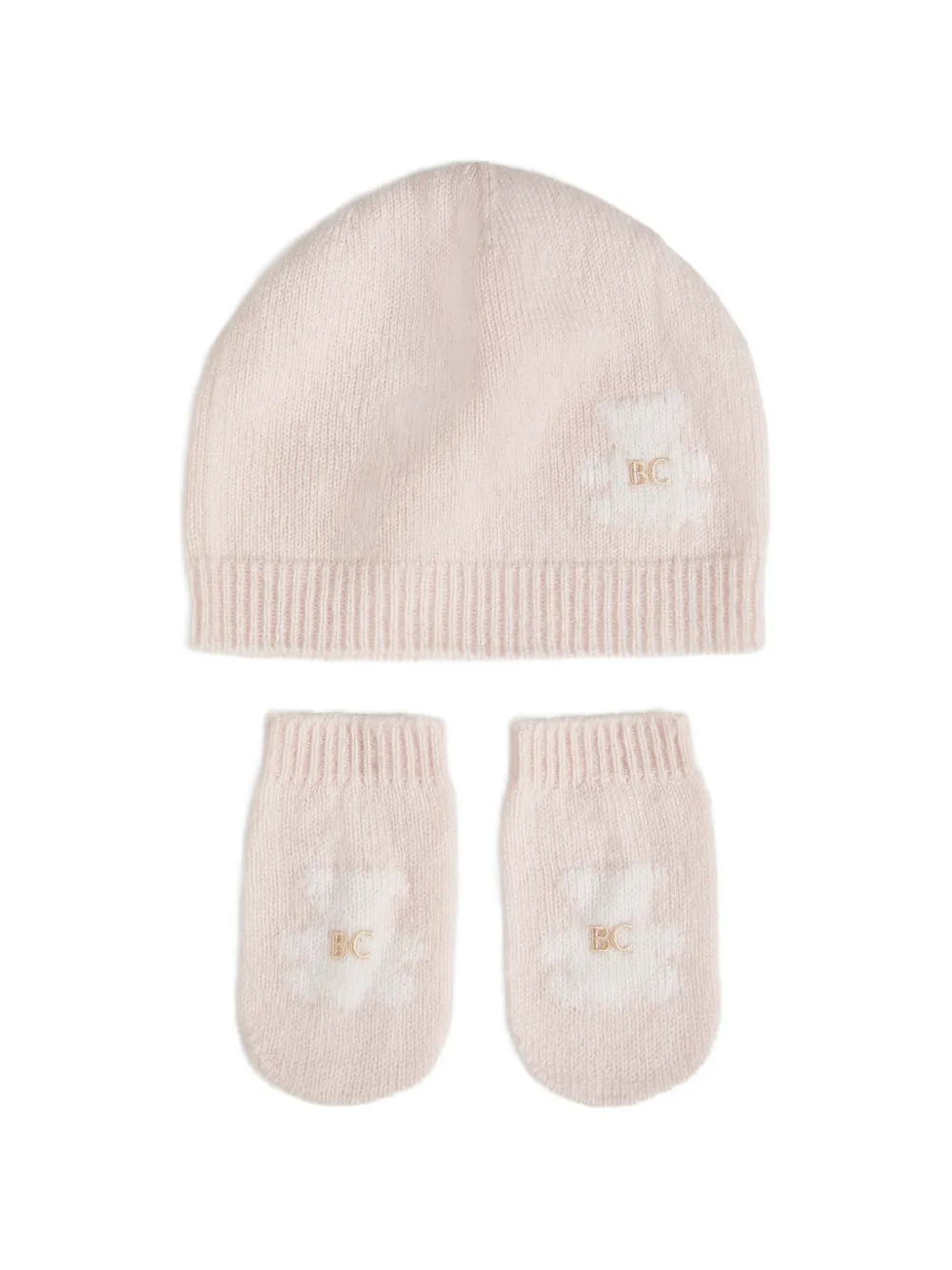  Brunello Cucinelli Kids Ensemble Bonnet, Gants Et Chaussettes Baby Bernie En Cachemire Tricoté - Rose 