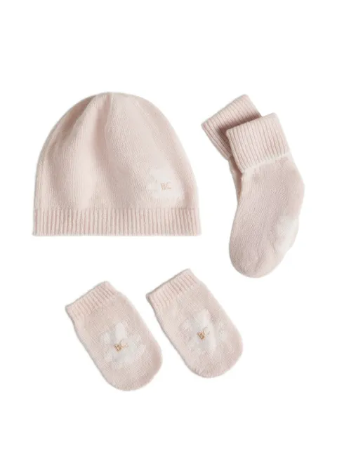 Brunello Cucinelli Kids Baby Bernie set med stickad mössa, vantar och strumpor i kashmir