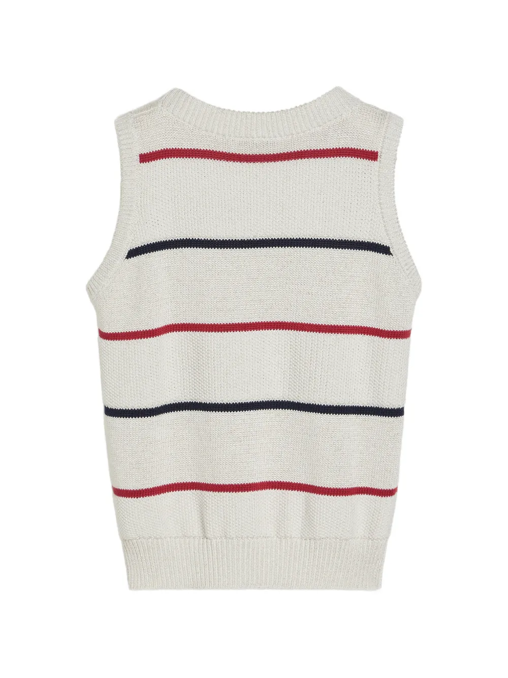 Brunello Cucinelli Kids Textured Striped Vest - Neutrals 