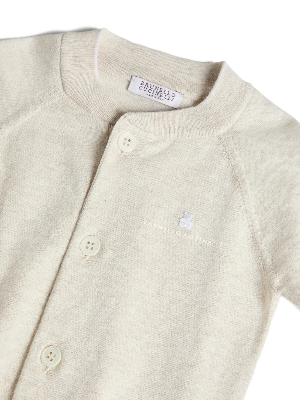 Brunello Cucinelli Kids Katoenen lichtgewicht Baby Bernie vest Beige