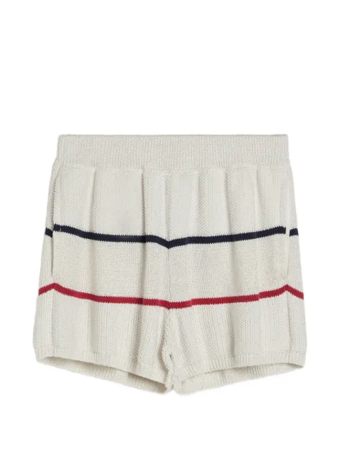 Brunello Cucinelli Kids Sparkling textured stripe cotton knit shorts