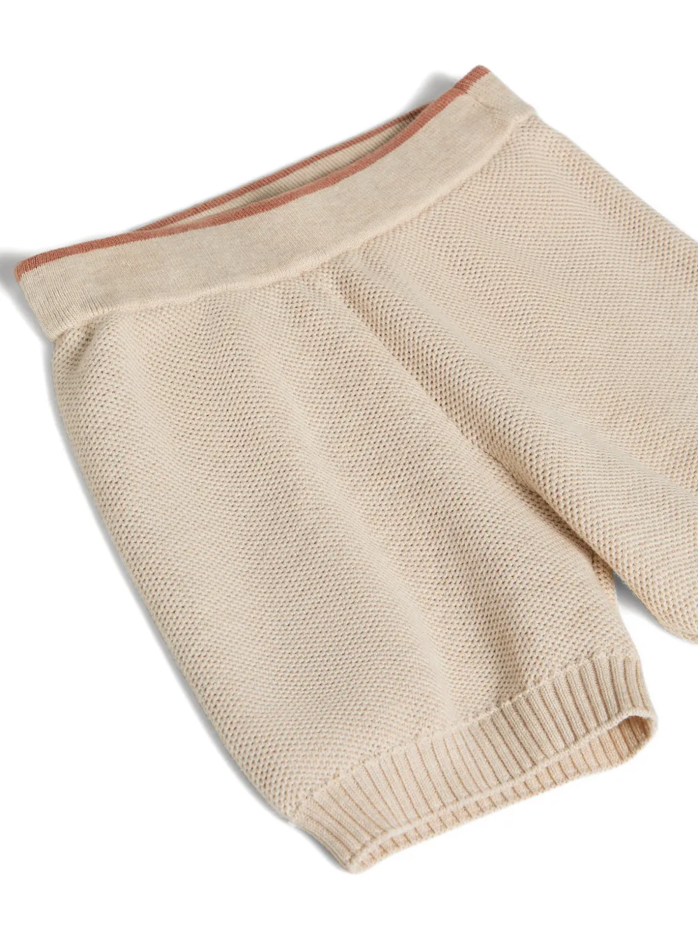 Brunello Cucinelli Kids Baby Bernie bermuda shorts met honingraat stiksel Beige