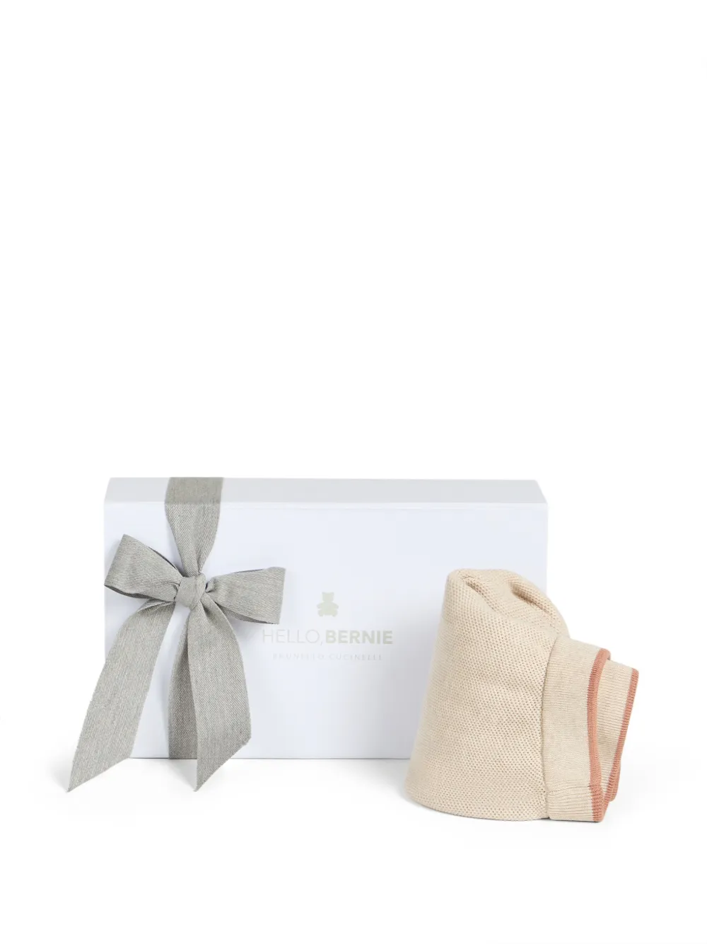 Brunello Cucinelli Kids Baby Bernie bermuda shorts met honingraat stiksel Beige