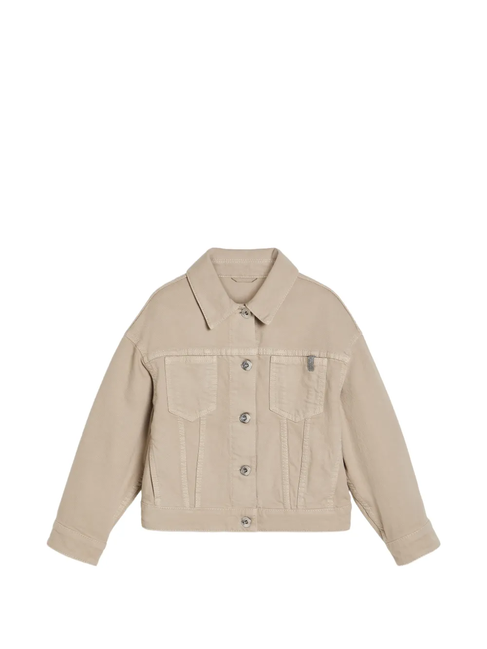 Brunello Cucinelli Kids Giacca denim con dettaglio Monili - Toni neutri