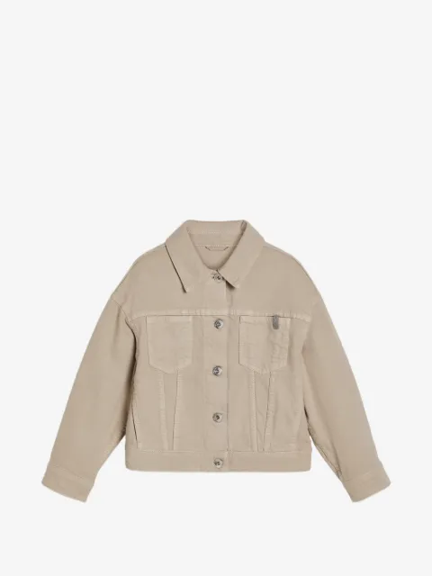 Brunello Cucinelli Kids Jeansjacke mit Monili-Detail