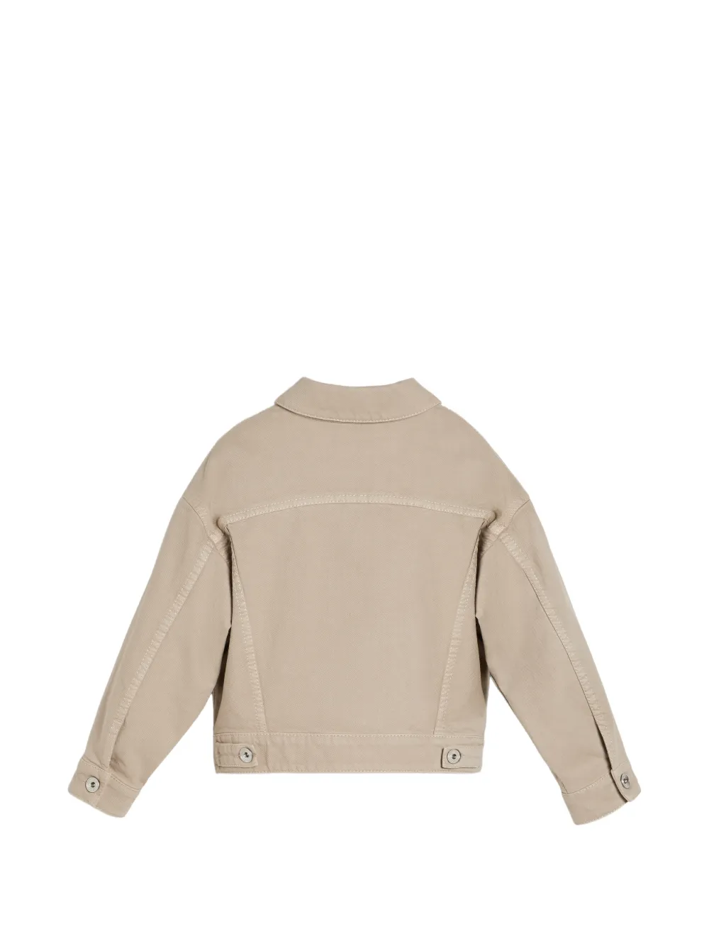  Brunello Cucinelli Kids Monili-detailed Denim Jacket - Neutrals 