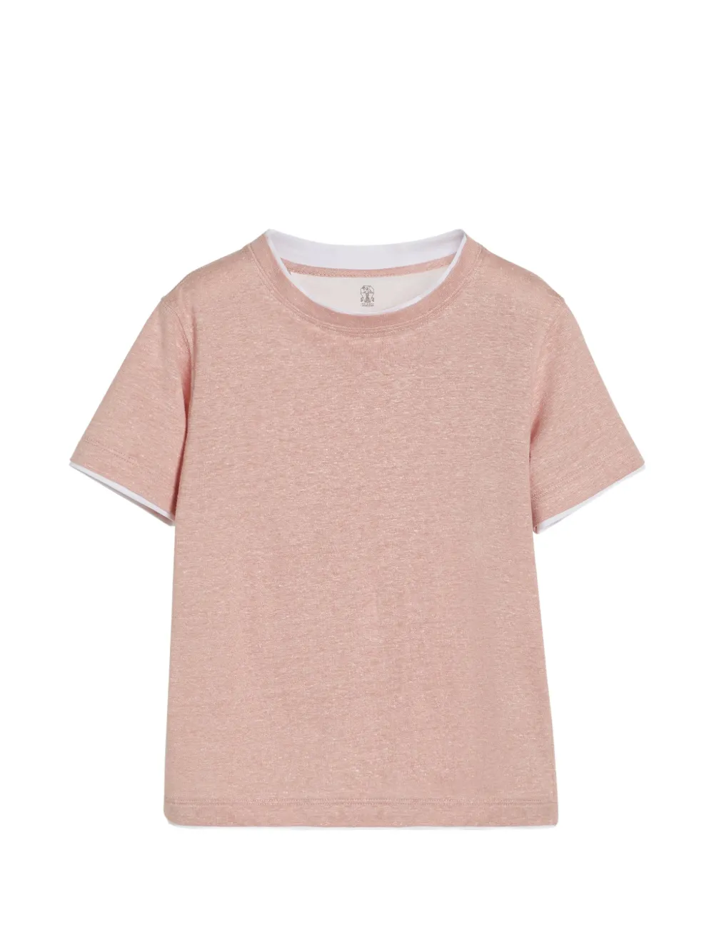 Brunello Cucinelli Kids linen and cotton jersey T-shirt - Rosa