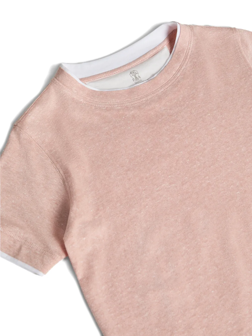 Brunello Cucinelli Kids Linnen en katoenen jersey T-shirt Roze