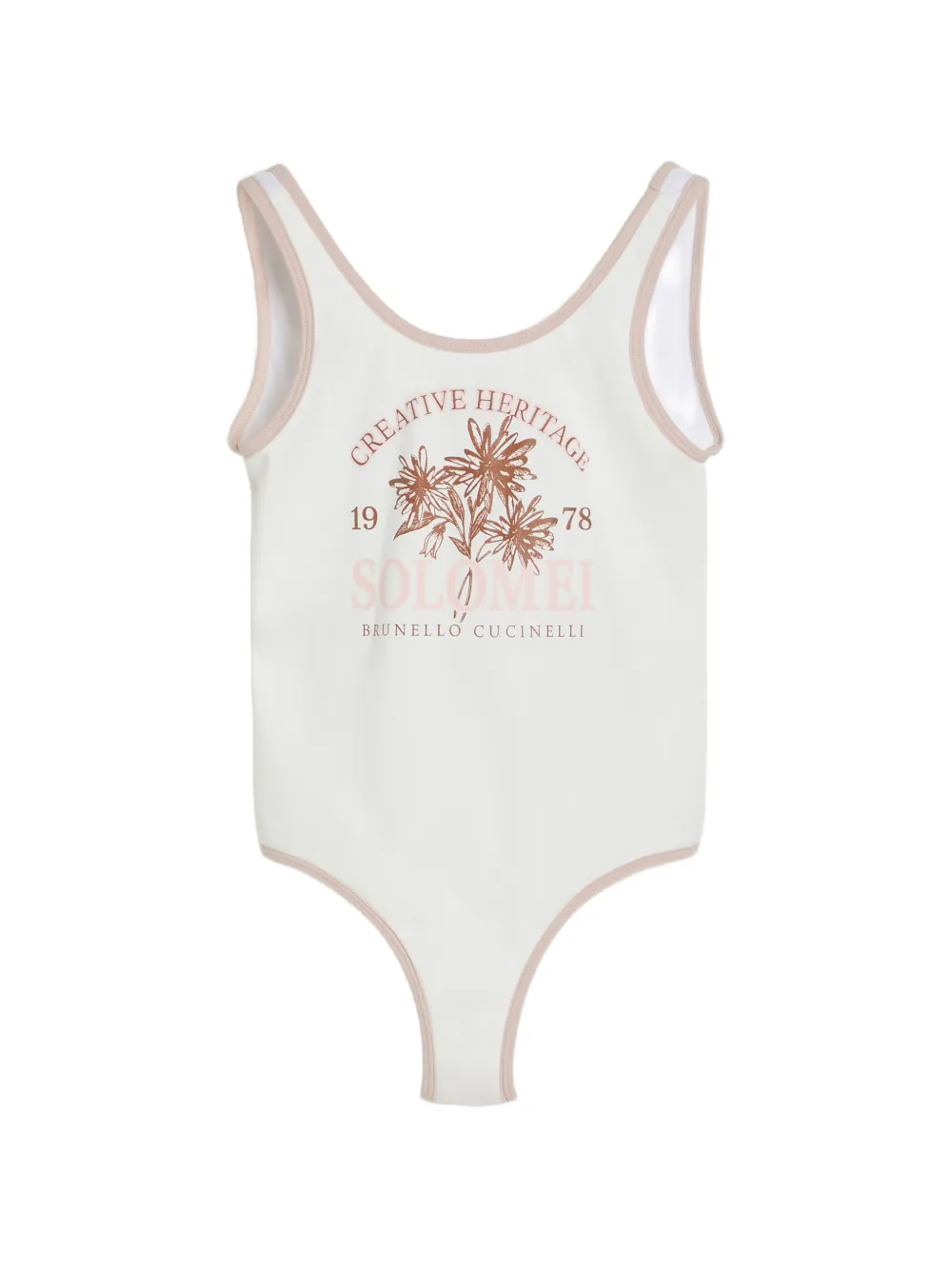 Brunello Cucinelli Kids grafic-print bathing suit - Bianco