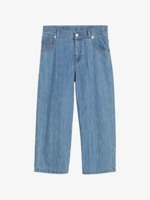 Brunello Cucinelli Kids lightweight denim baggy five-pocket trousers