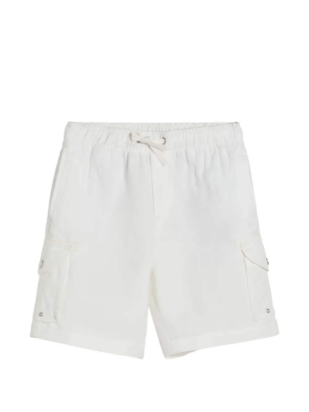 Brunello Cucinelli Kids drawstring cargo bermuda shorts - Bianco