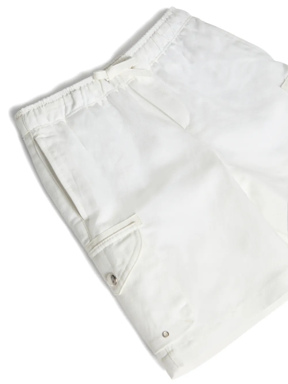 Brunello Cucinelli Kids Cargo bermuda shorts met trekkoord Wit