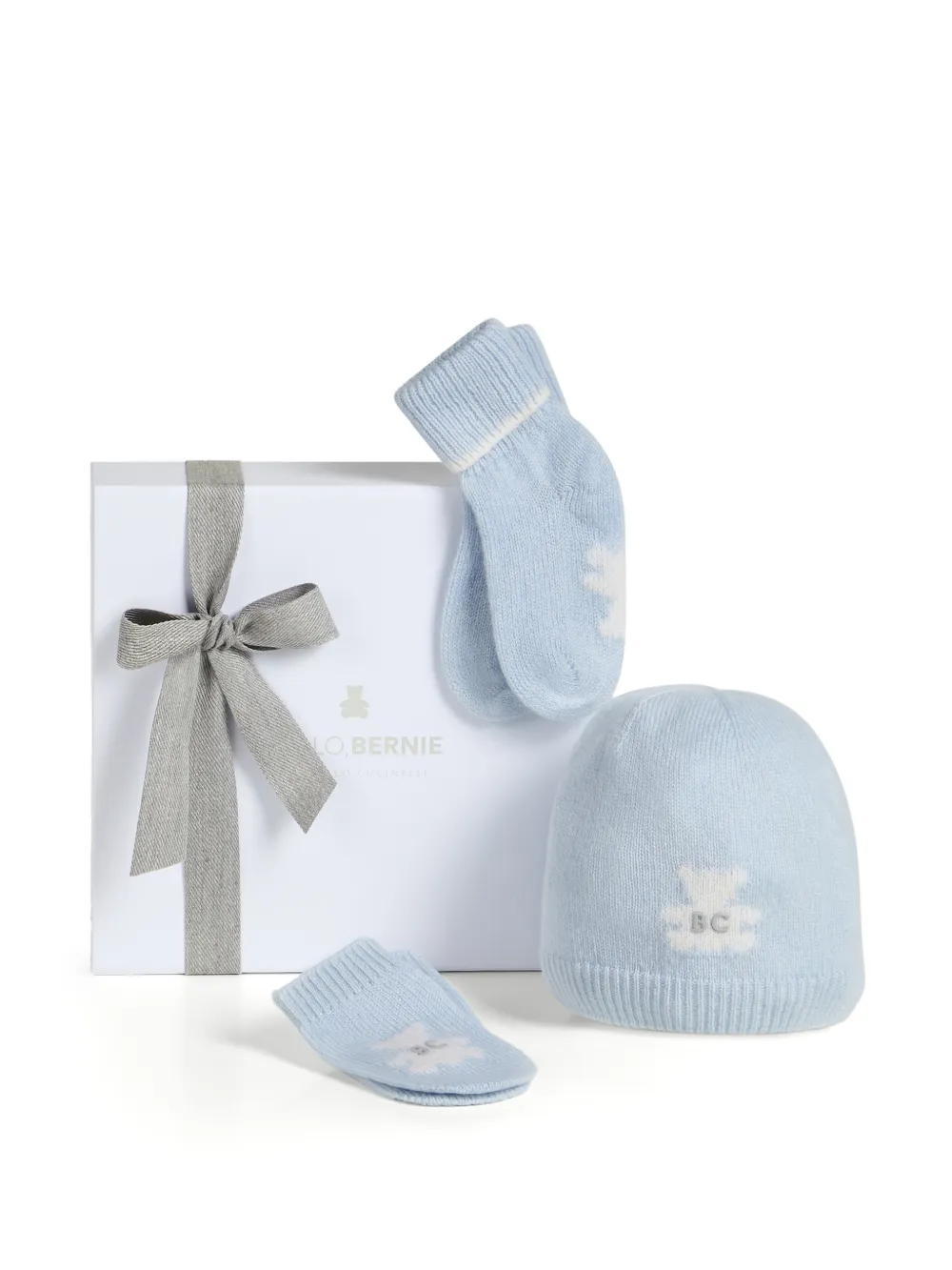 Cashmere Knit Baby Bernie Beanie, Gloves And Socks Set