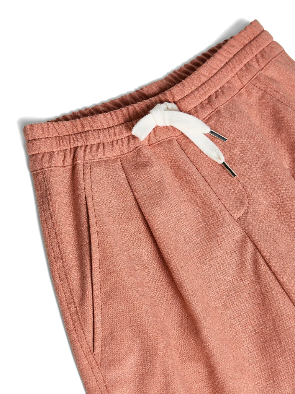 Brunello Cucinelli Kids Mouliné bermuda shorts met trekkoord Oranje