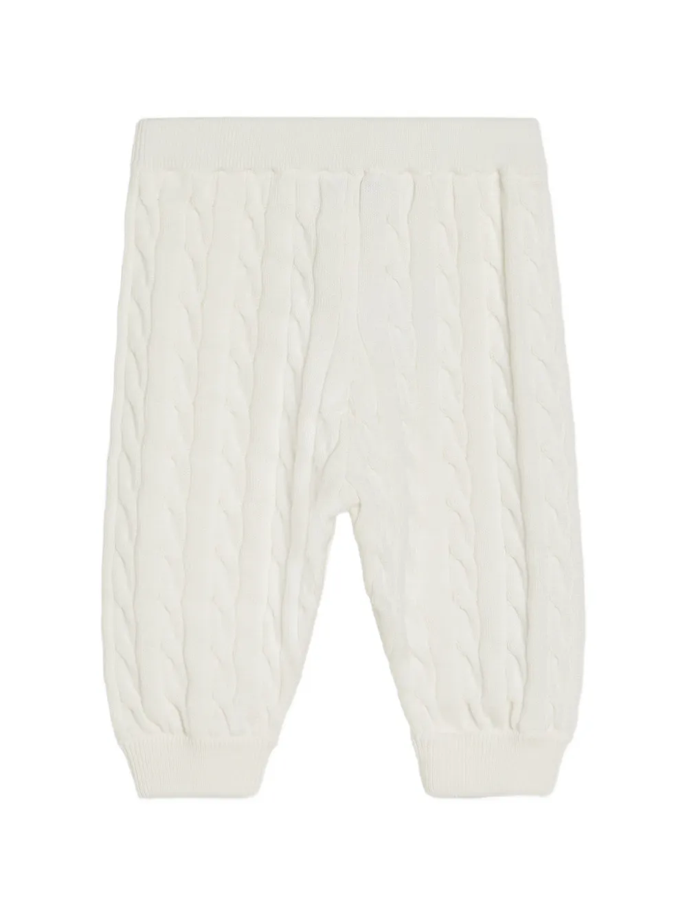 Brunello Cucinelli Kids Katoenen kabelgebreide Baby Bernie broek Wit