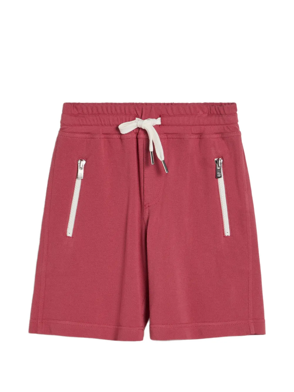 Brunello Cucinelli Kids cotton piqué bermuda shorts with drawstring - Rosa