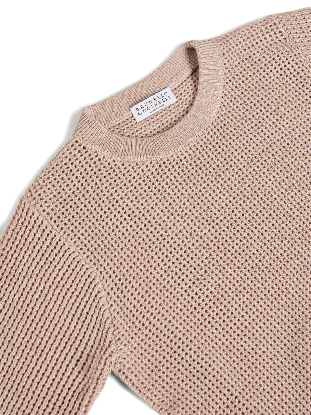  Brunello Cucinelli Kids Ribbed Net Sweater - Pink 