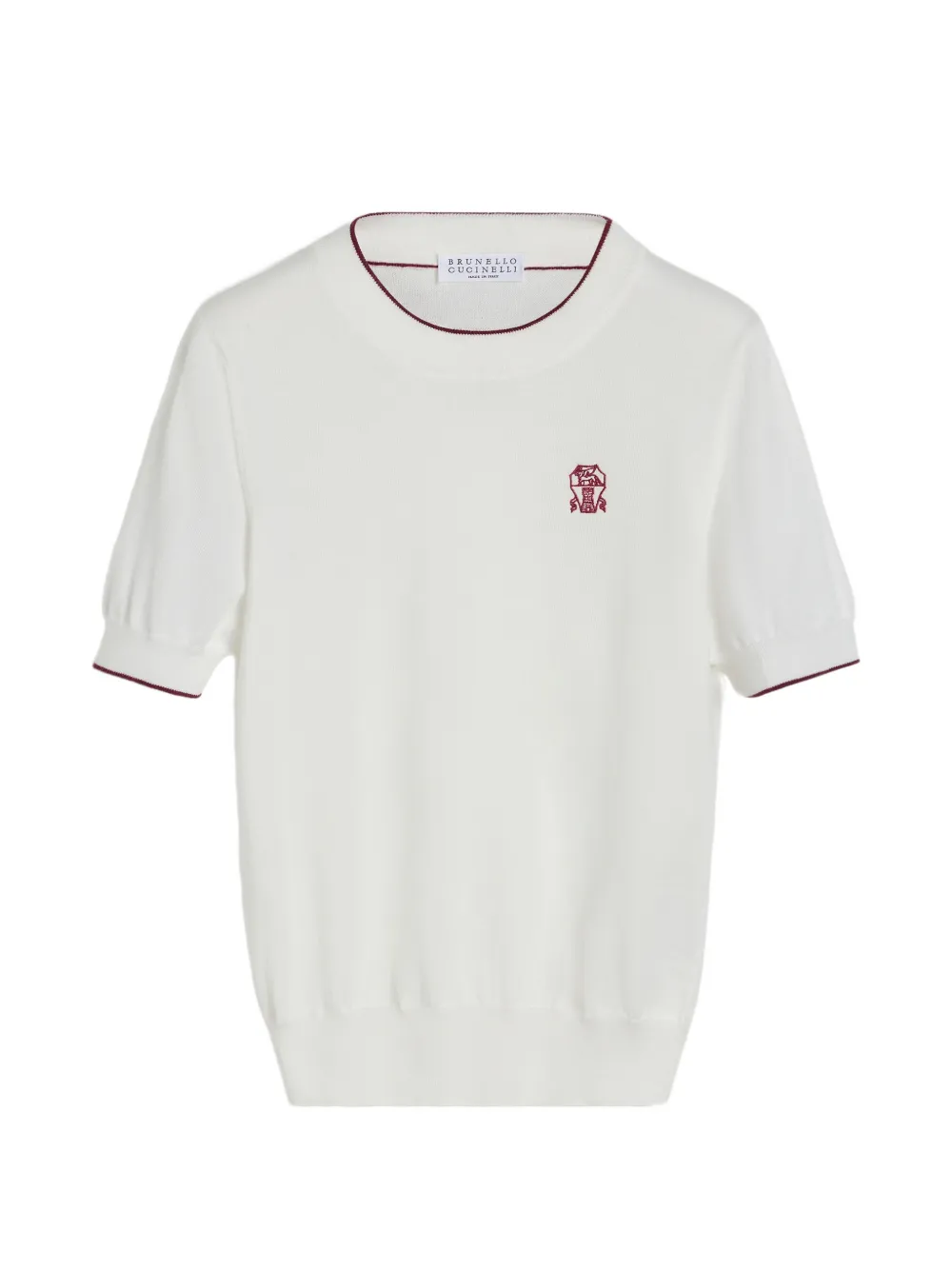 Brunello Cucinelli Kids logo knitted T-shirt - Bianco