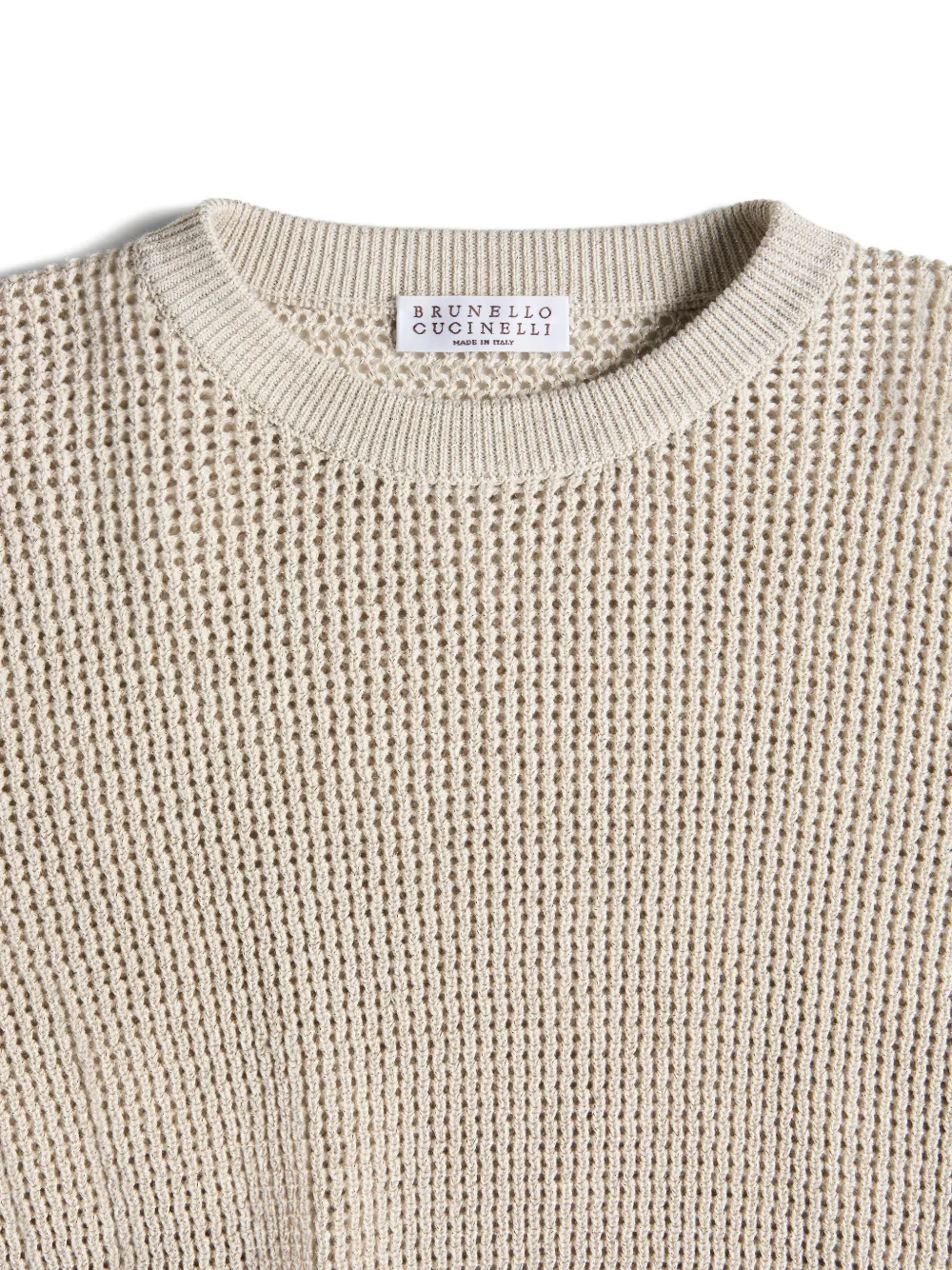 Brunello Cucinelli Kids Ribbed Net Sweater - Neutrals 