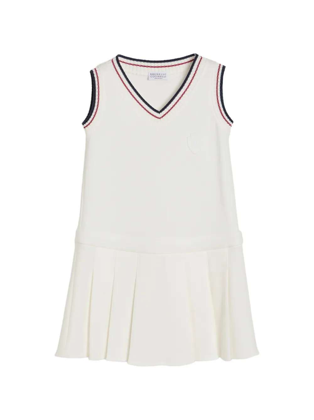 Brunello Cucinelli Kids logo piqué dress - Bianco