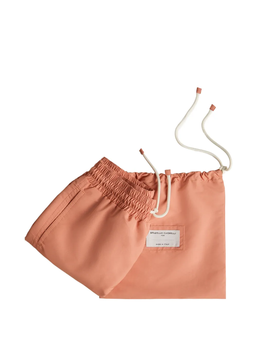 Brunello Cucinelli Kids Nylon zwembroek met logo Oranje