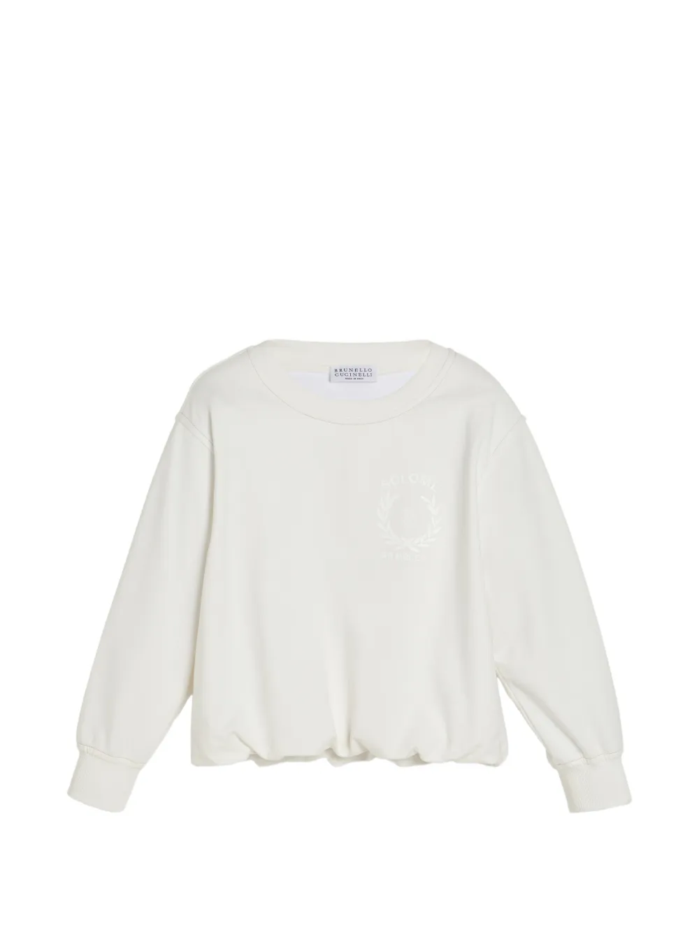 Brunello Cucinelli Kids logo detail sweatshirt - Toni neutri