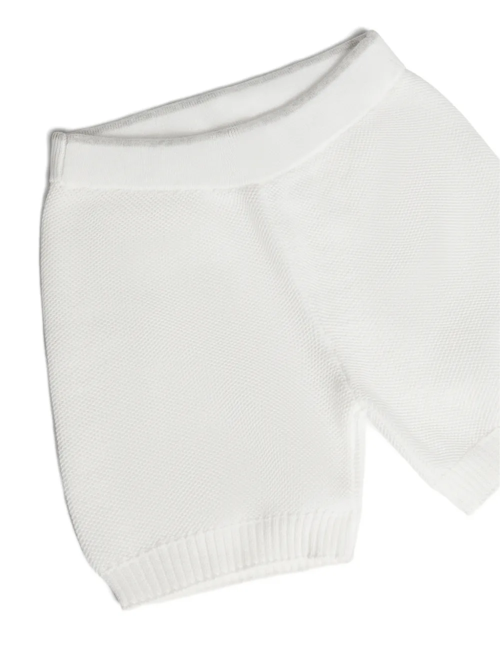 Brunello Cucinelli Kids Baby Bernie bermuda shorts met honingraat stiksel Wit