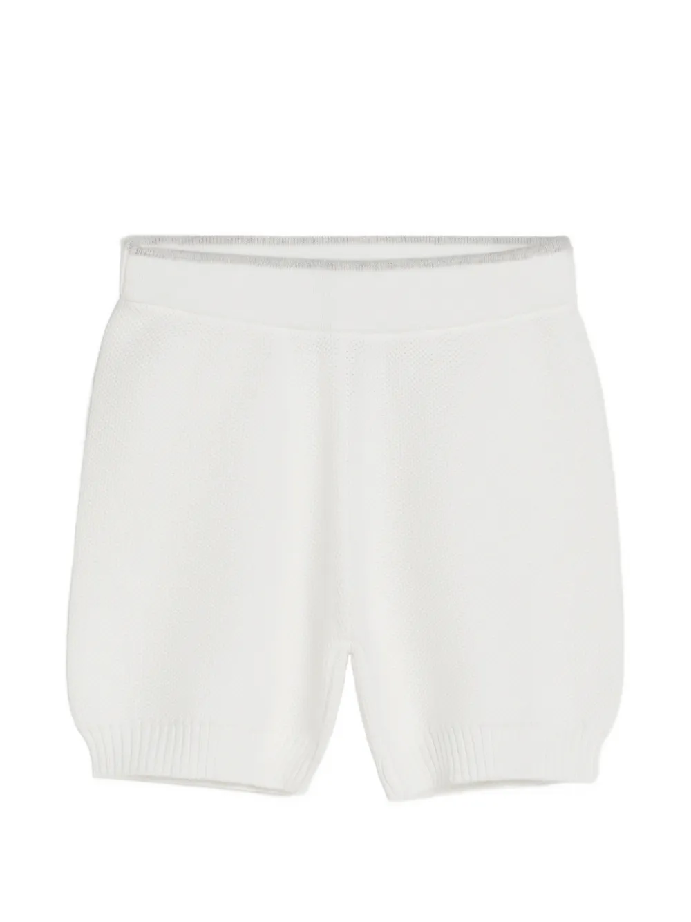 Brunello Cucinelli Kids Baby Bernie bermuda shorts met honingraat stiksel Wit