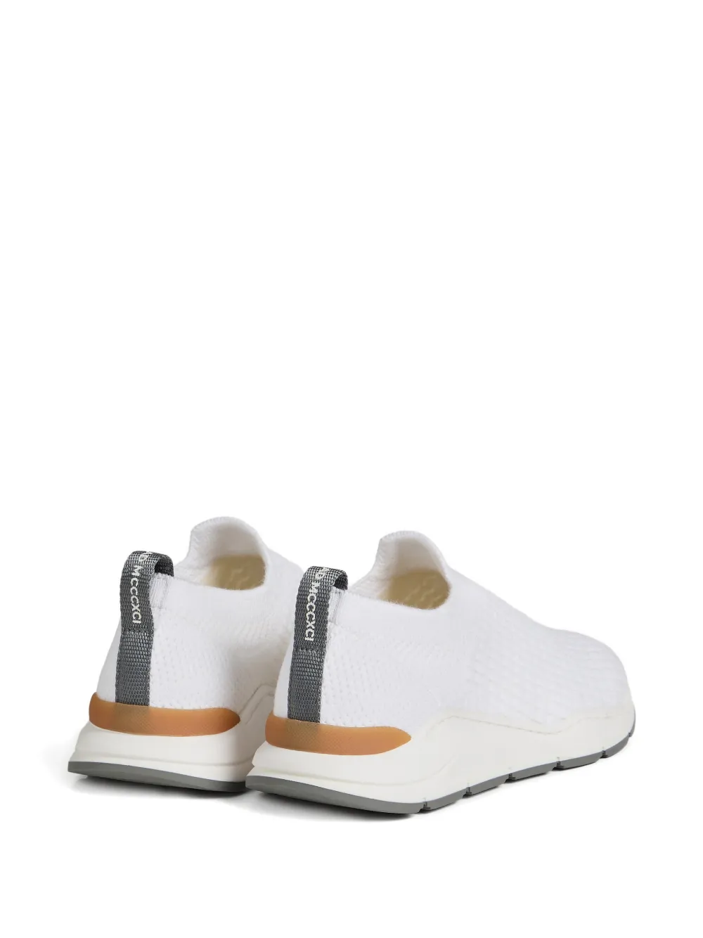 Brunello Cucinelli Kids Techno katoenen slip-on sneakers met geborduurd logo Wit