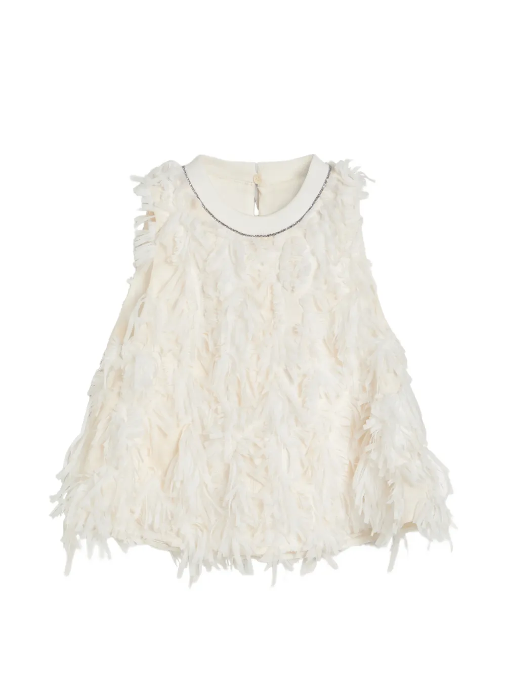Brunello Cucinelli Kids fuzzy top - Toni neutri