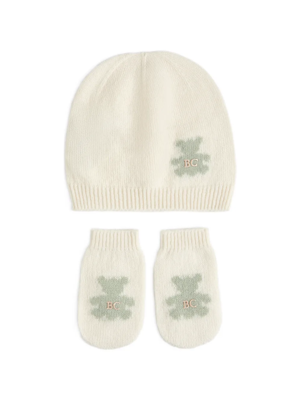  Brunello Cucinelli Kids Ensemble Bonnet, Gants Et Chaussettes Baby Bernie En Cachemire Tricoté - Tons Neutres 