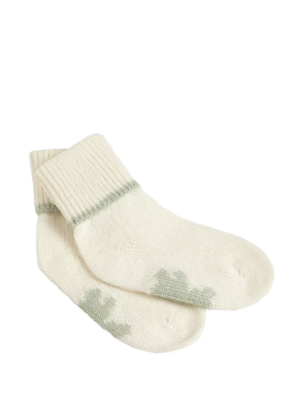  Brunello Cucinelli Kids Ensemble Bonnet, Gants Et Chaussettes Baby Bernie En Cachemire Tricoté - Tons Neutres 