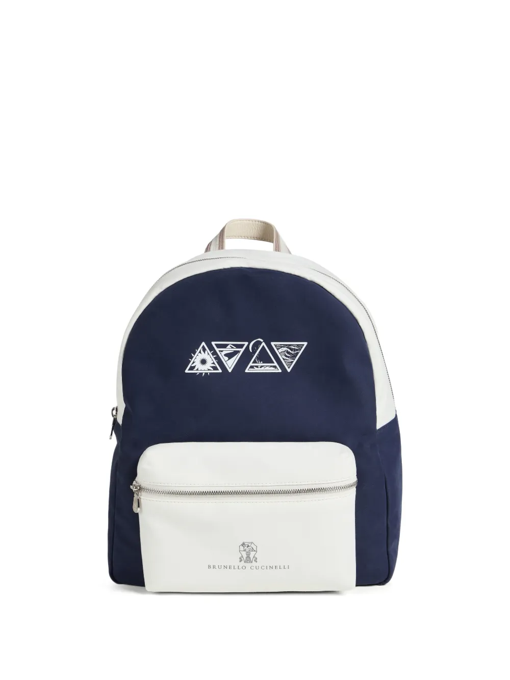 Brunello Cucinelli Kids grafic print backpack - Blu