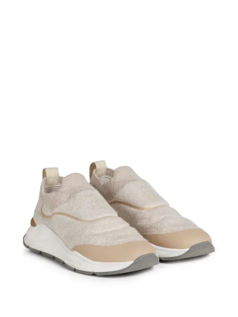Brunello Cucinelli Kids techno cotton knit runners with heat-bonded details