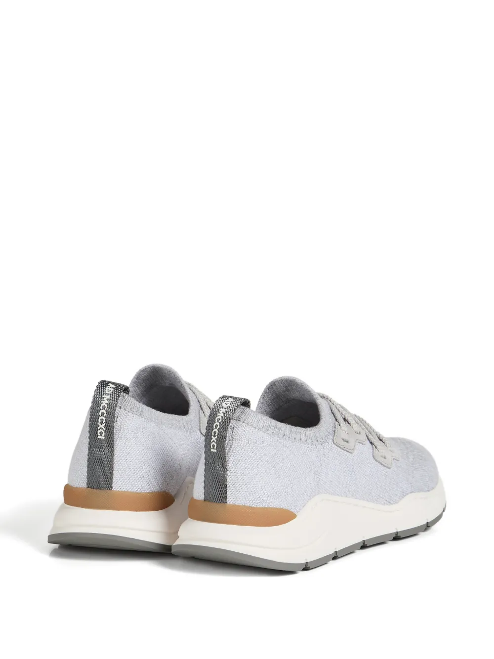 Brunello Cucinelli Kids cotton chiné knit runners sneakers Grijs