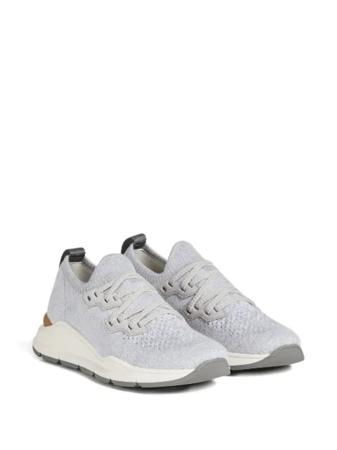 Brunello Cucinelli Kids tenis runners tejidos de algodón chiné