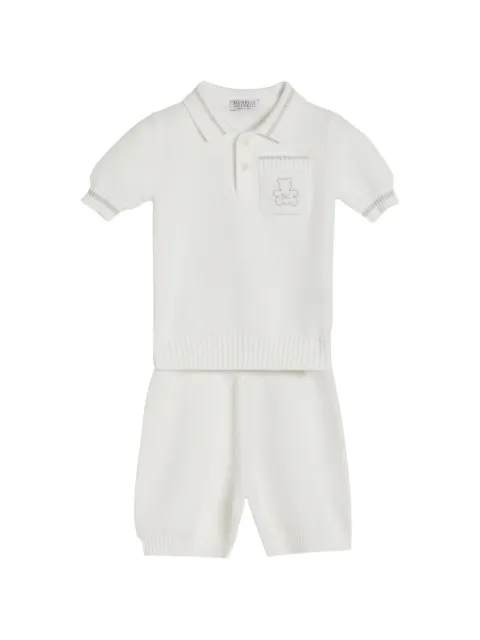 Brunello Cucinelli Kids cotton honeycomb stitch knit baby Bernie matching set