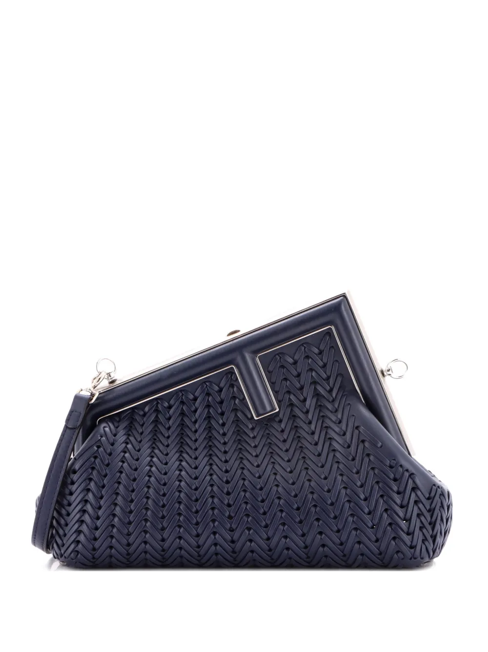 Fendi Pre-Owned First Bag Woven Leather Small clutch bag - Blu