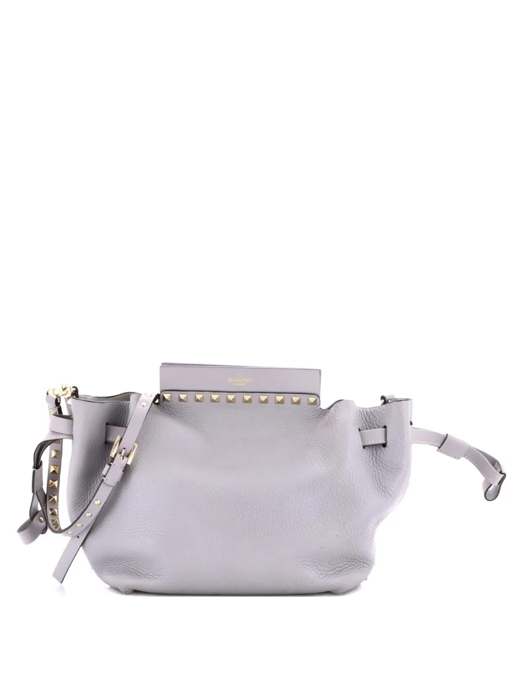 Valentino Garavani Pre-Owned Rockstud Drawstring Leather Small crossbody bag - Blu