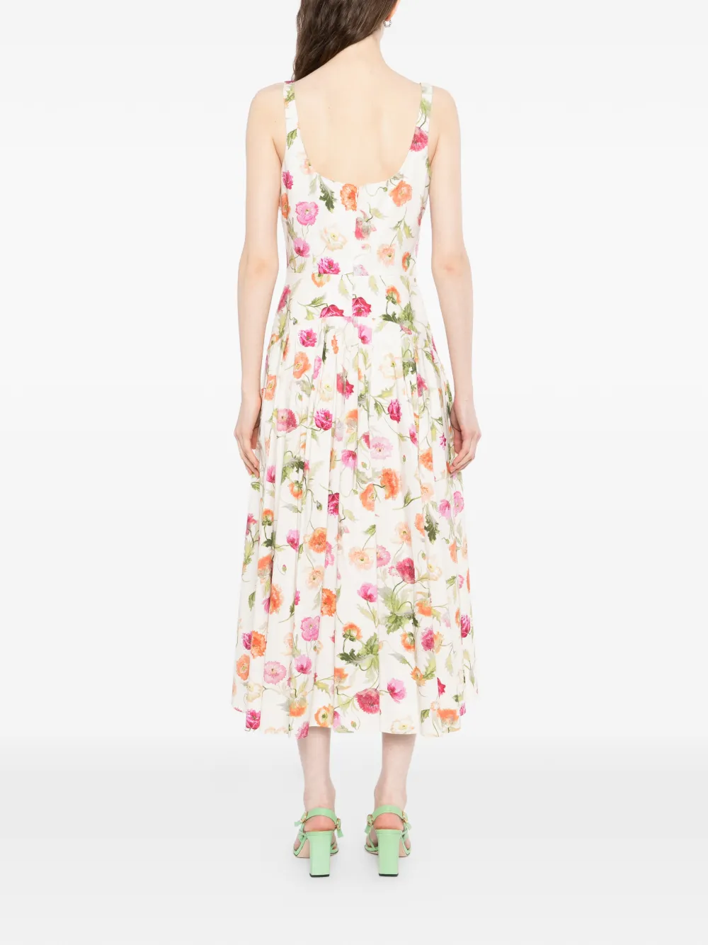 Carolina Herrera Midi-jurk met print Beige